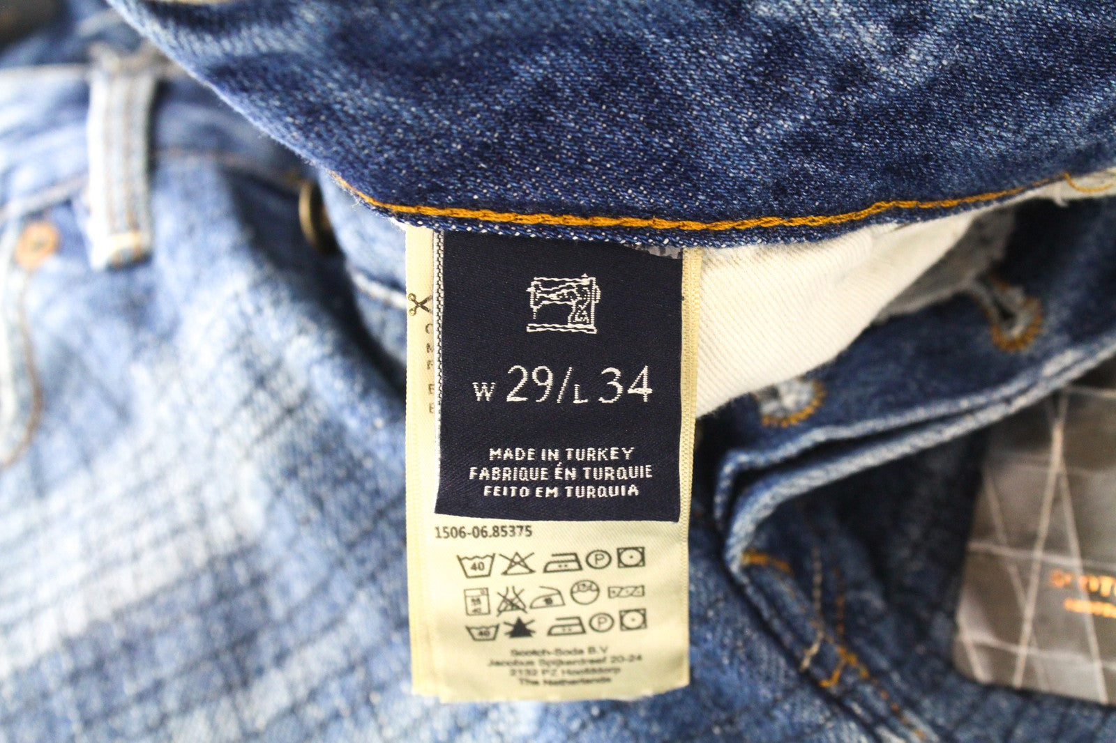 SCOTCH &amp; SODA Stump XXX Lot.22 vyriški džinsai su lopais, laisvi, siaurėjantys 