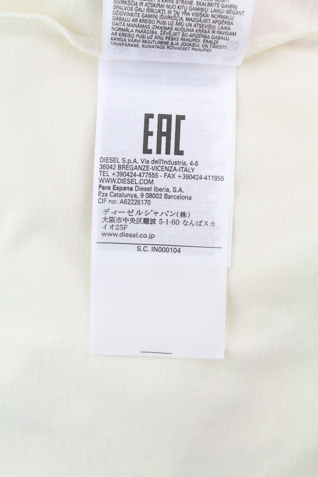 DIESEL T-Diegor-C16 vyriški marškinėliai L dydžio, balti, trumpomis rankovėmis, apvalia apykakle, trikotažiniai 