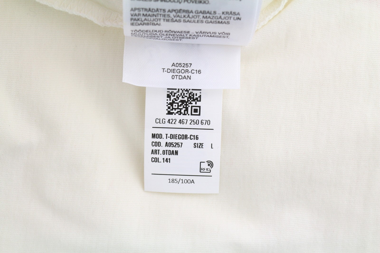 DIESEL T-Diegor-C16 vyriški marškinėliai L dydžio, balti, trumpomis rankovėmis, apvalia apykakle, trikotažiniai 