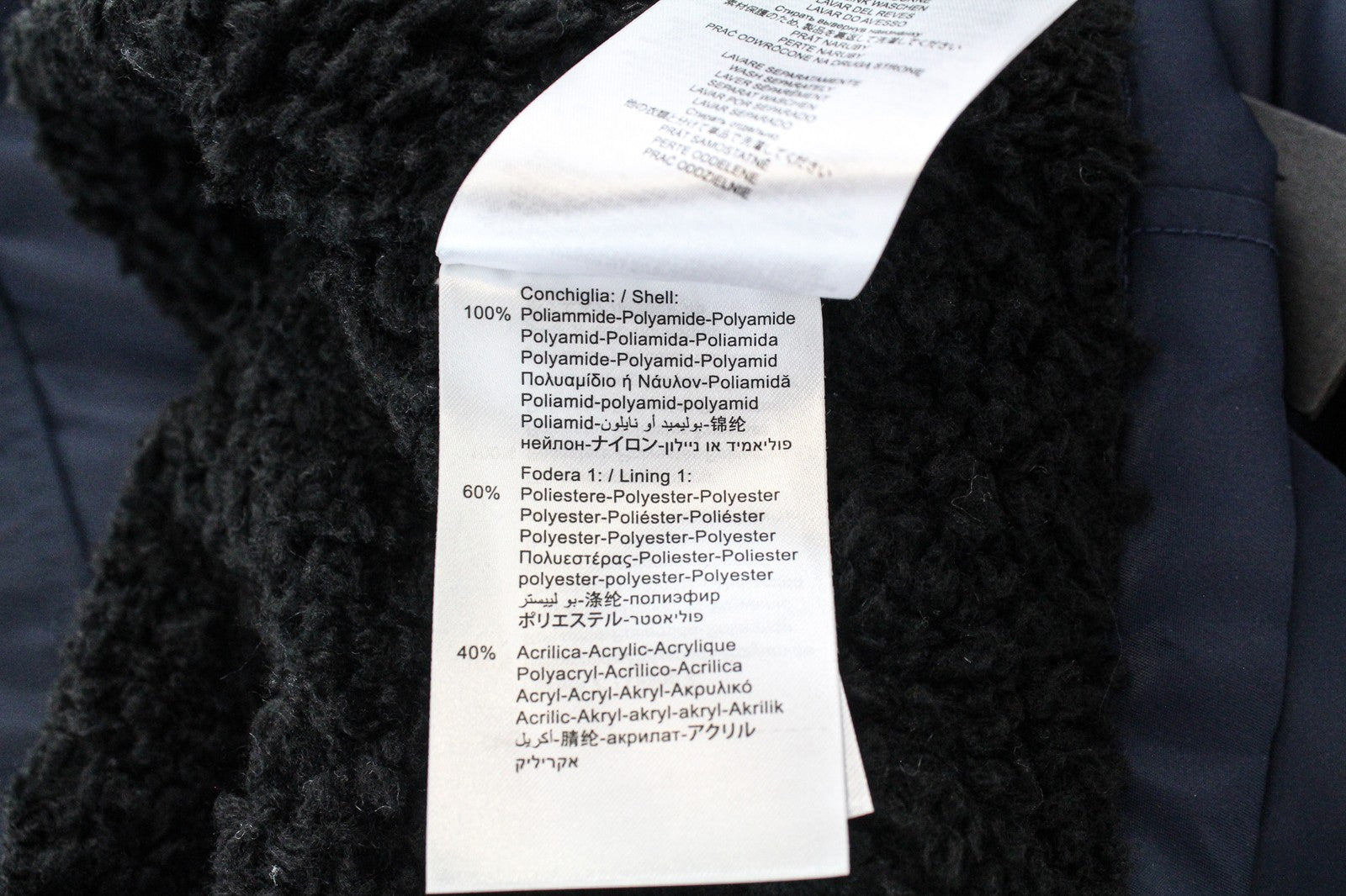 REPLAY moteriška striukė S tamsiai mėlyna nailono užtrauktuku, įprasto ilgio dirbtinio kailio apykakle 