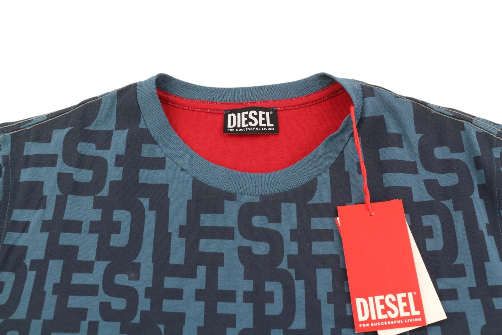 DIESEL T-Just-Mon vyriški marškinėliai M, mėlyni, trumpomis rankovėmis, apvalia apykakle, trikotažiniai, RRP 125 € 