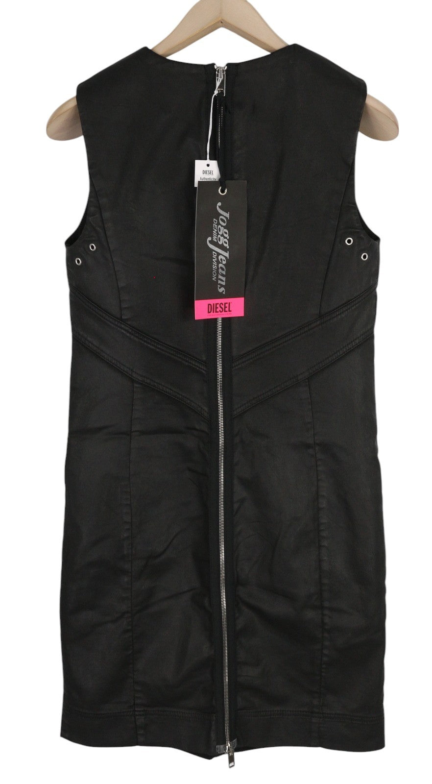 DIESEL D-Floor-SP-NE moteriška suknelė M be rankovių, užtrauktuku dengta, mini stiliaus, RRP 325 € 