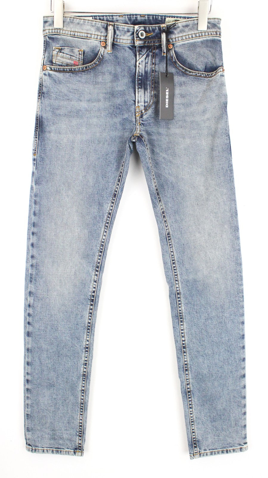 DIESEL Thommer 084UX Men's W27/L32 Stone Wash Skinny Jeans Stained Zip-Fly