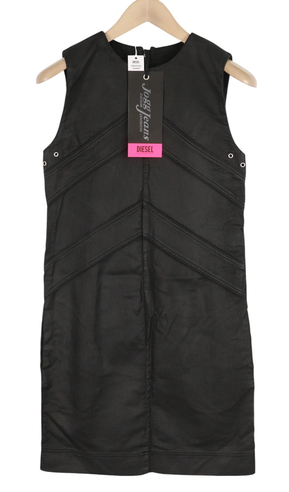 DIESEL D-Floor-SP-NE moteriški klasikiniai M berankoviai, užtrauktuku dengti mini marškinėliai, rekomenduojama kaina – 325 € 