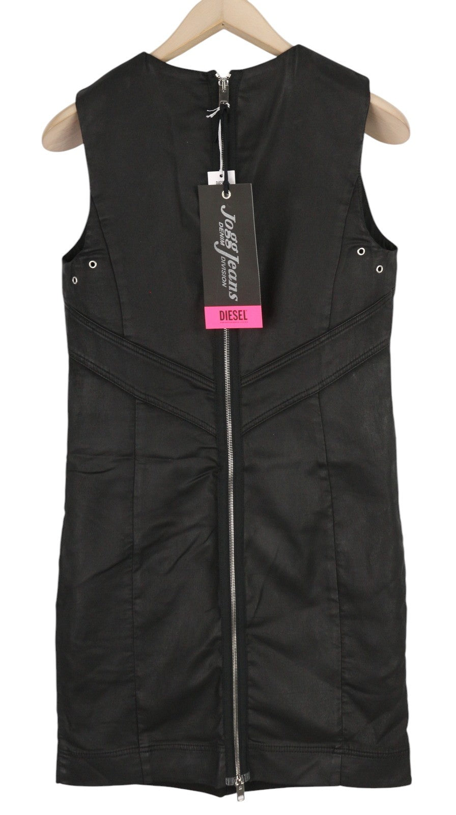 DIESEL D-Floor-SP-NE moteriški klasikiniai M berankoviai, užtrauktuku dengti mini marškinėliai, rekomenduojama kaina – 325 € 