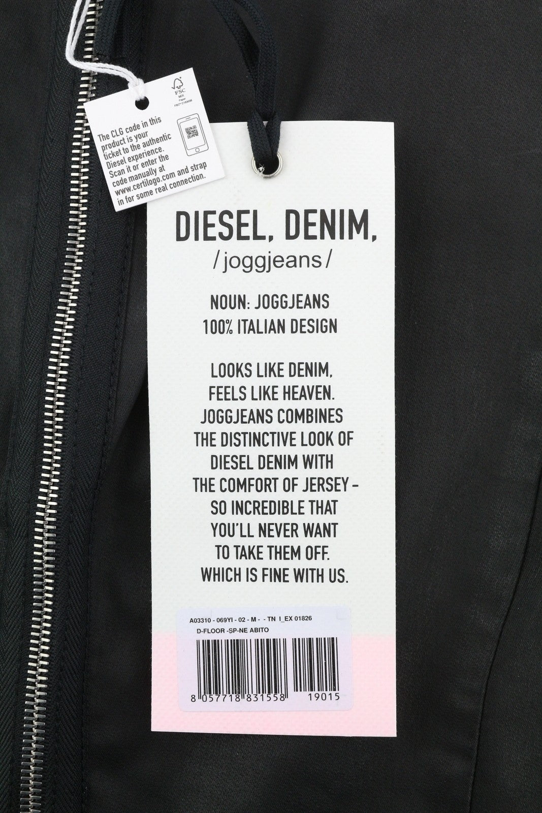 DIESEL D-Floor-SP-NE moteriški klasikiniai M berankoviai, užtrauktuku dengti mini marškinėliai, rekomenduojama kaina – 325 € 