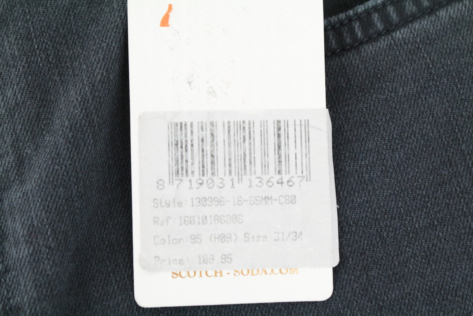 SCOTCH &amp; SODA Pike vyriški pilki aptempti džinsai W31/L34 su plėšytais užtrauktuku ir tampriu audiniu 