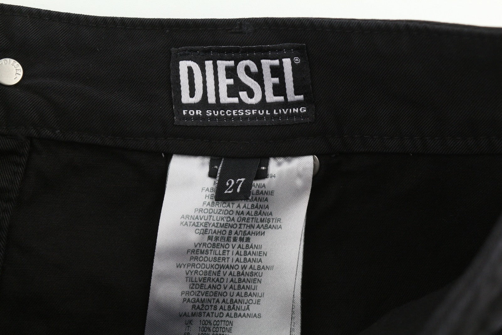 DIESEL O-Beige moteriškas sijonas W27 juodas dryžuotas sijonas su sagomis, mini, RRP150