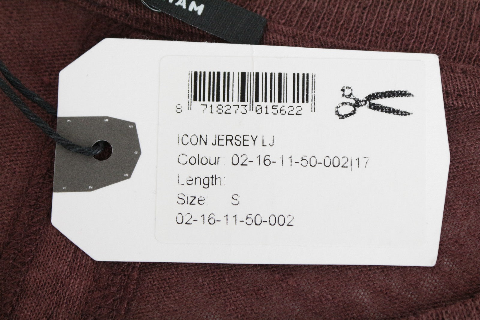 DENHAM moteriški burgundiško vyno spalvos lininiai džersio marškinėliai su apvalia apykakle ir ilgomis rankovėmis, melanžo rašto 