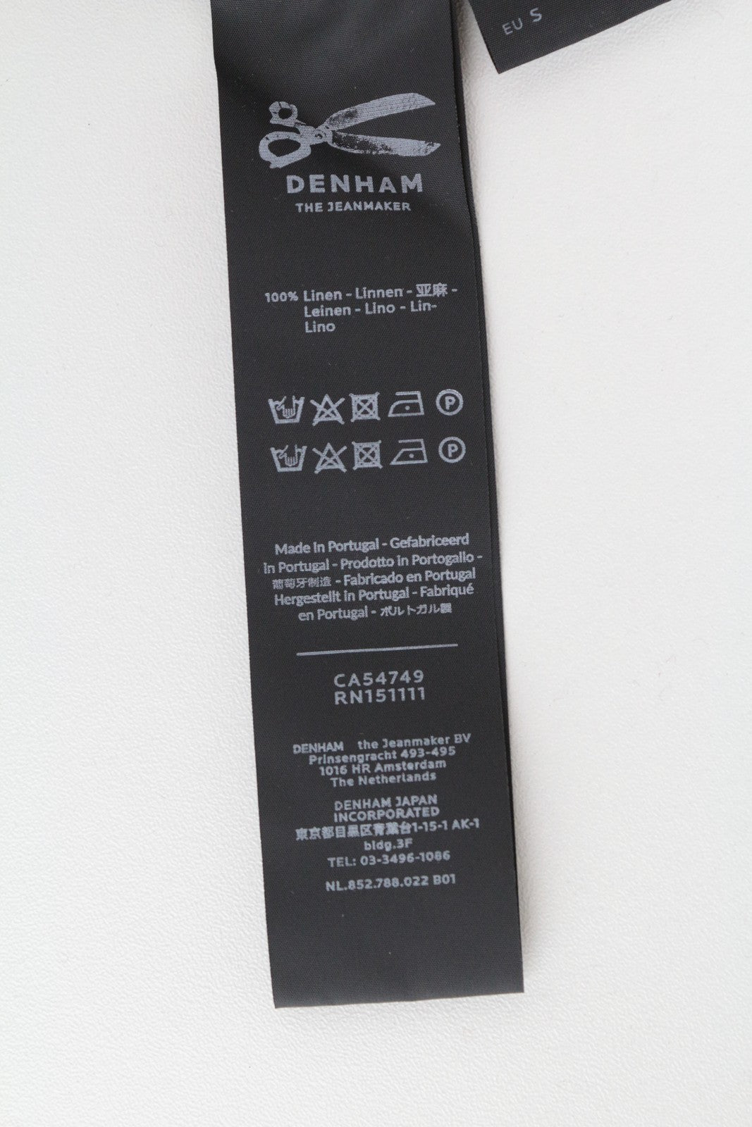 DENHAM moteriški burgundiško vyno spalvos lininiai džersio marškinėliai su apvalia apykakle ir ilgomis rankovėmis, melanžo rašto 