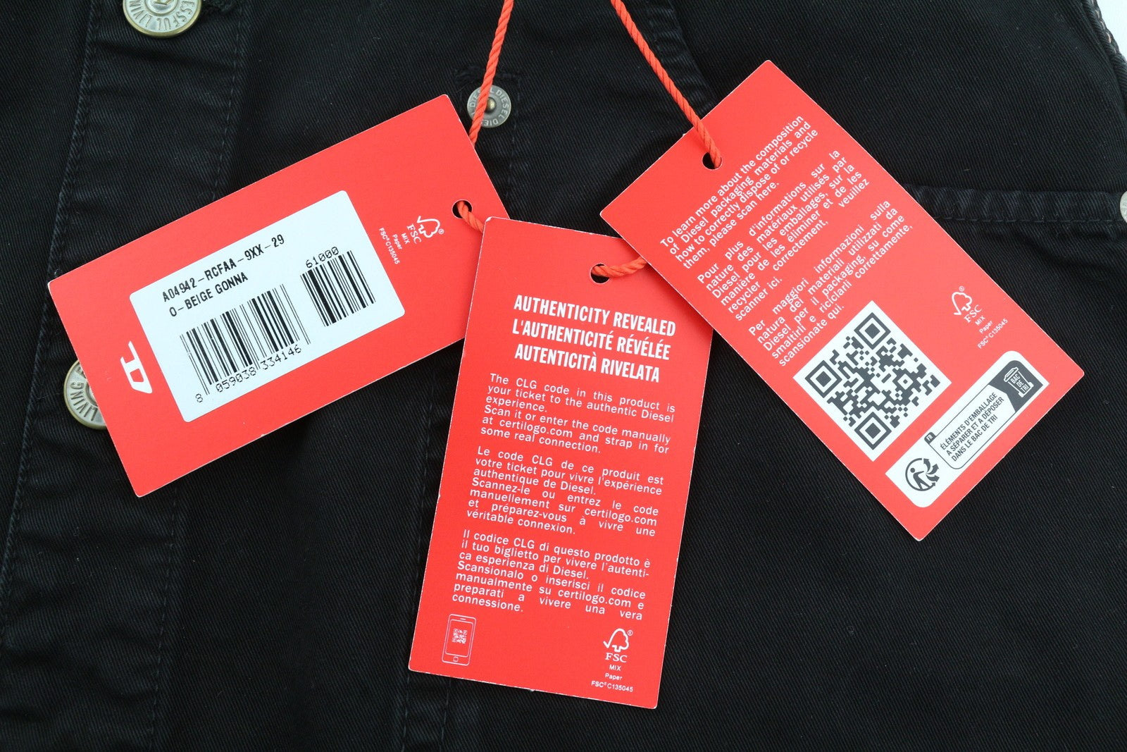 DIESEL O-Beige moteriškas sijonas W29 juodas dryžuotas mini sijonas su sagomis, rekomenduojama kaina 150 € 