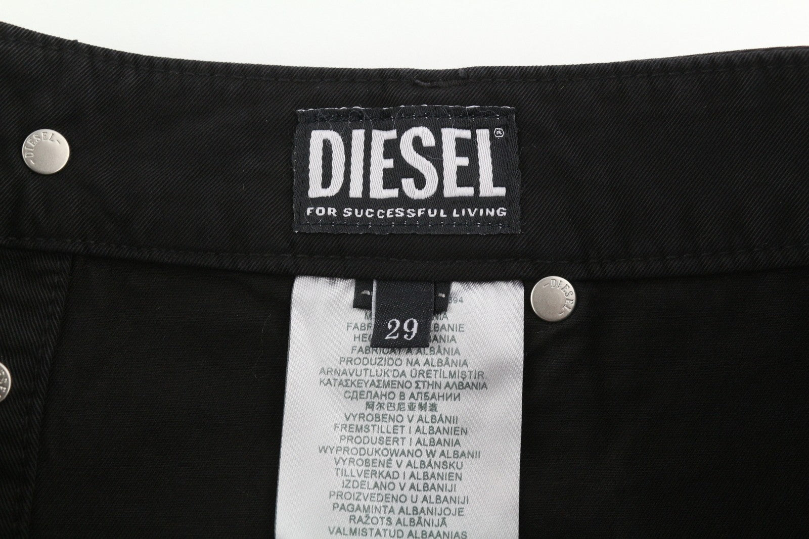 DIESEL O-Beige moteriškas sijonas W29 juodas dryžuotas mini sijonas su sagomis, rekomenduojama kaina 150 € 