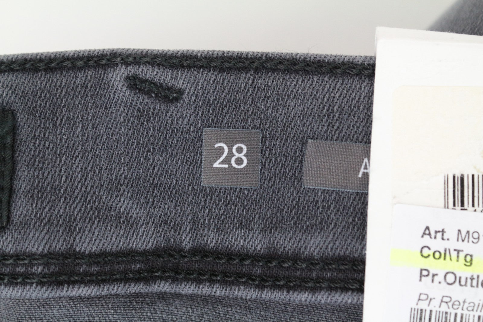 REPLAY Anbass vyriški šviesiai pilki, ploni, tamprūs džinsai su dirbtiniu užtrauktuku, W28/L32 