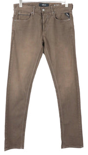 REPLAY Grover vyriški W30/L34 rudi tiesūs džinsai su sagomis ir tamprūs klasikiniai džinsai 