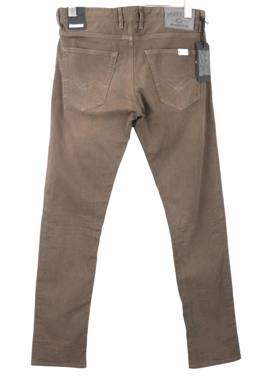 REPLAY Grover vyriški W30/L34 rudi tiesūs džinsai su sagomis ir tamprūs klasikiniai džinsai 