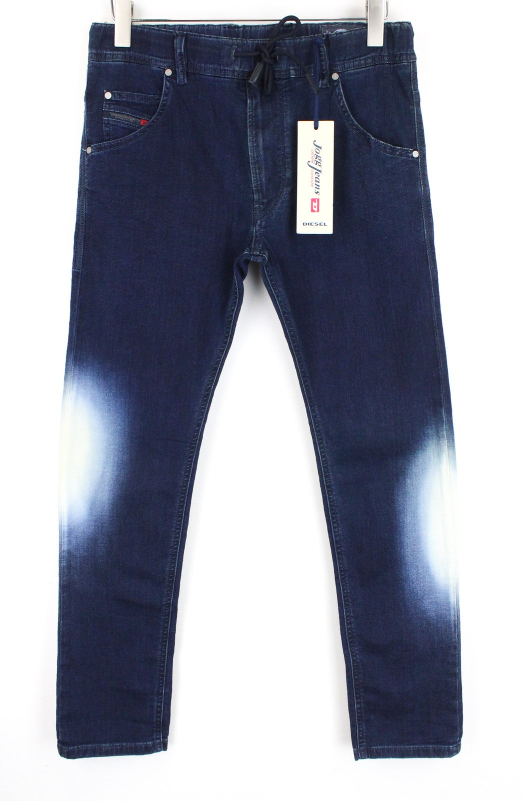 DIESEL Krooley-NE 0687D Men's W28 Tapered Jogg Sweat Jeans Blue Fade Contrast