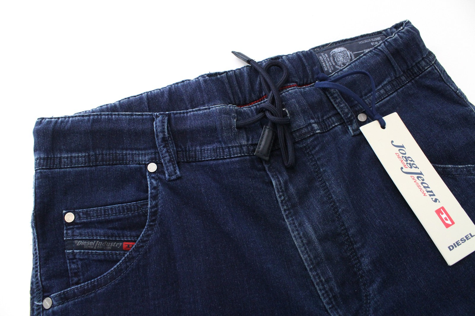 DIESEL Krooley-NE 0687D Men's W28 Tapered Jogg Sweat Jeans Blue Fade Contrast