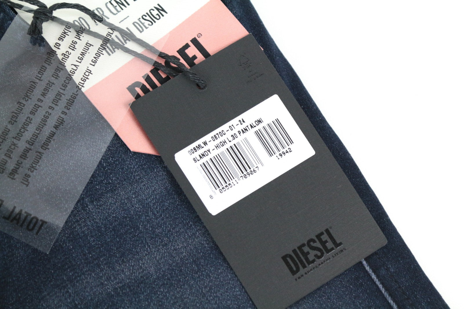 DIESEL Slandy-High 0870C moteriški W24/L30 aptempti džinsai mergaitėms, aptempti, ploni 