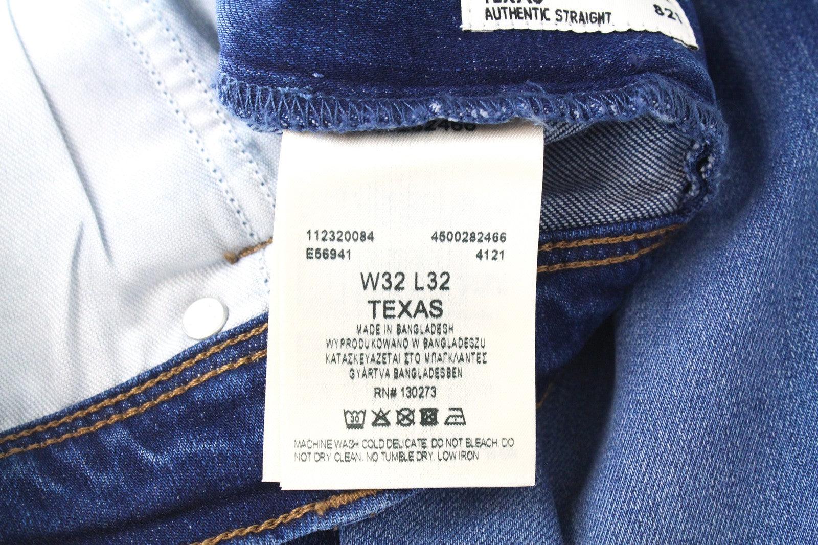 WRANGLER Indigood Texas 821 vyriški W32/L32 tiesūs džinsai šviesiai mėlyni džinsai 