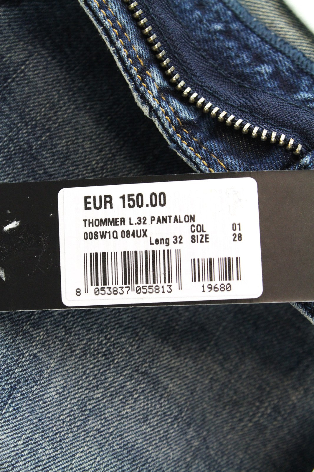 DIESEL Thommer 084UX Men's W28/L32 Slim Skinny Jeans Stone Washed Zip Fly