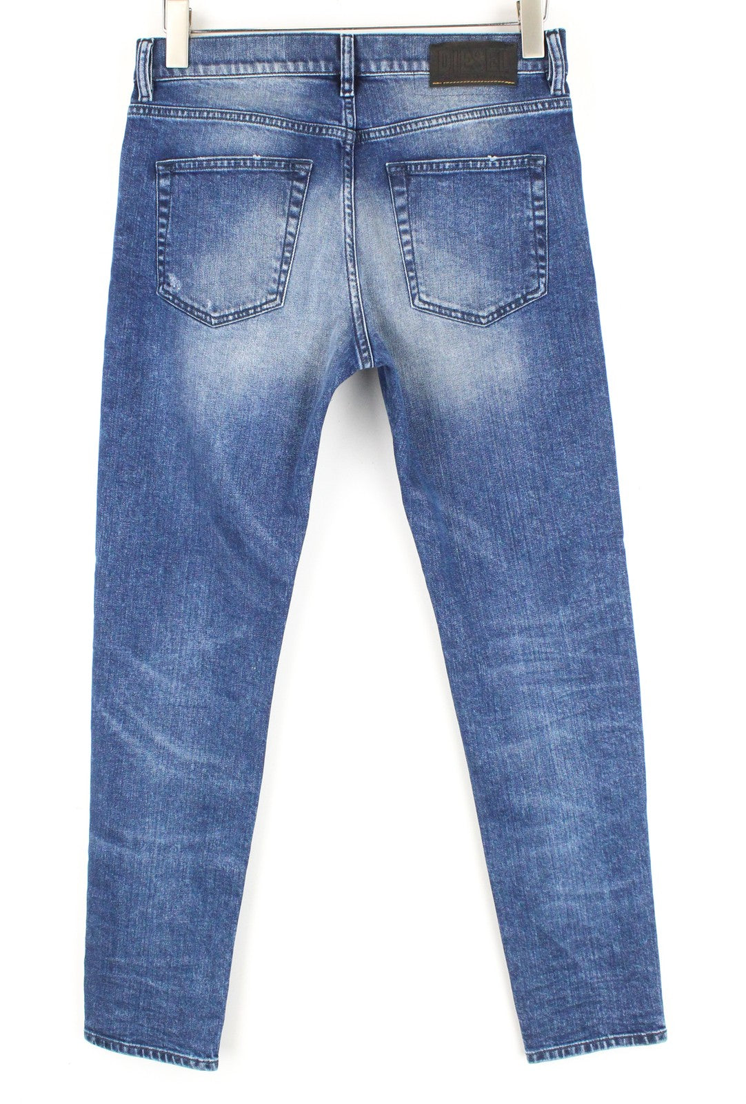 DIESEL D-Strukt 081AQ Men's W29/L30 Tapered Ripped Jeans Stone Washed Zip