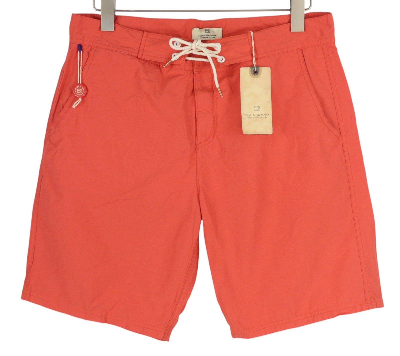 SCOTCH & SODA Men Swimwear M Orange Drawstring Waist Mesh Lined Beach Bottom