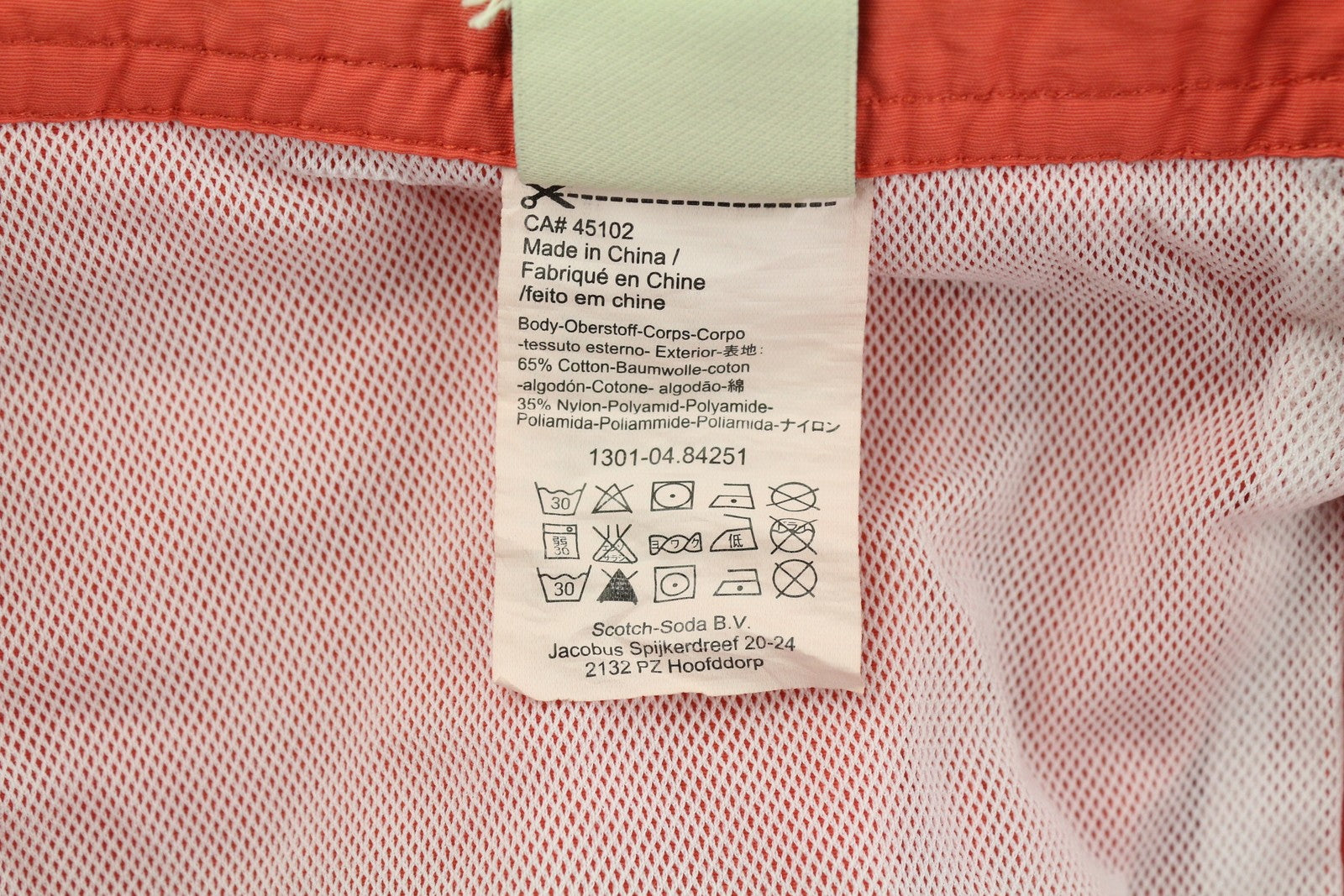 SCOTCH & SODA Men Swimwear M Orange Drawstring Waist Mesh Lined Beach Bottom