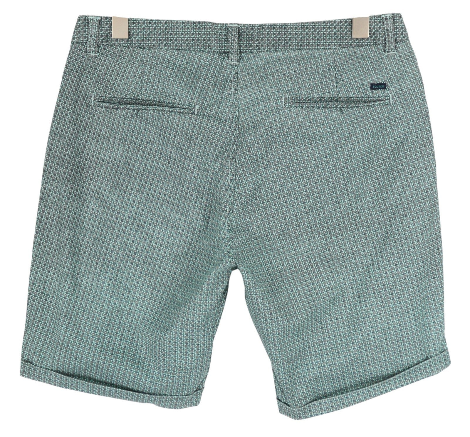 SCOTCH & SODA Men Shorts ~W32 Chino Patterned Turn-Up 5-Design Pockets Casual