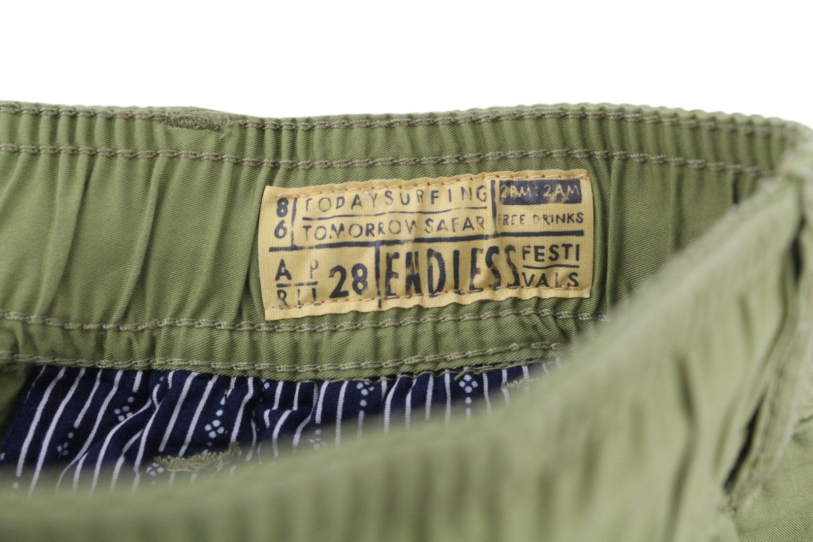 SCOTCH & SODA Men Shorts W30 Green Cargo Elastic Waist Patch Pockets Casual