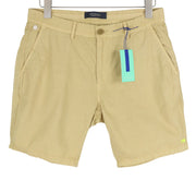 SCOTCH & SODA Men Shorts ~W33 Brown Chino Zip Fly 5-Design Pockets Logo Casual