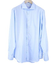 „SUITSUPPLY“ vyriški marškinėliai su sagomis, 45/17,75 mėlyni, klasikinio stiliaus, liekno kirpimo, formalūs, pasimatuoti 