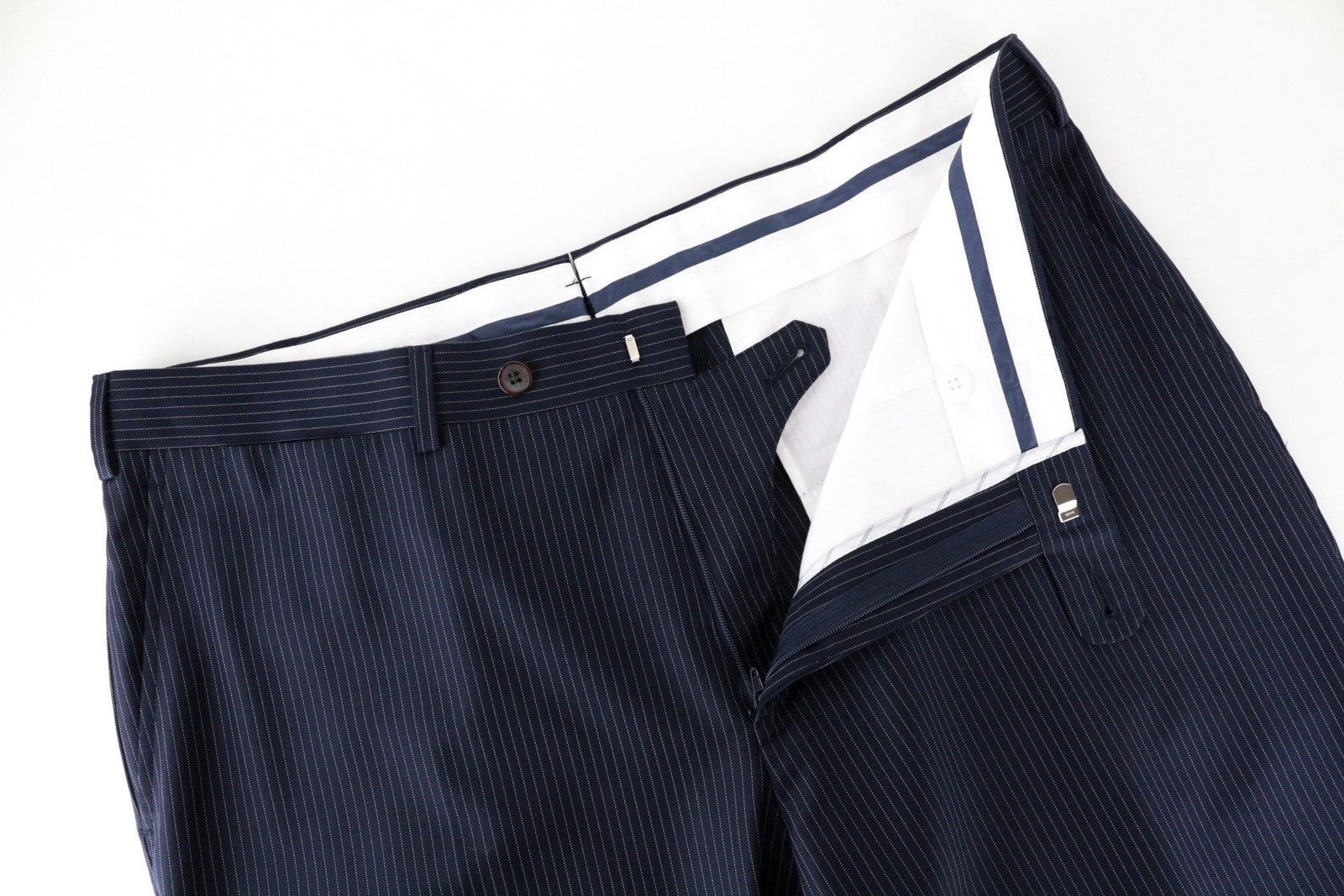 SUITSUPPLY Blue Line Brescia Men's Trousers UK36R Wool Striped Straight Fit