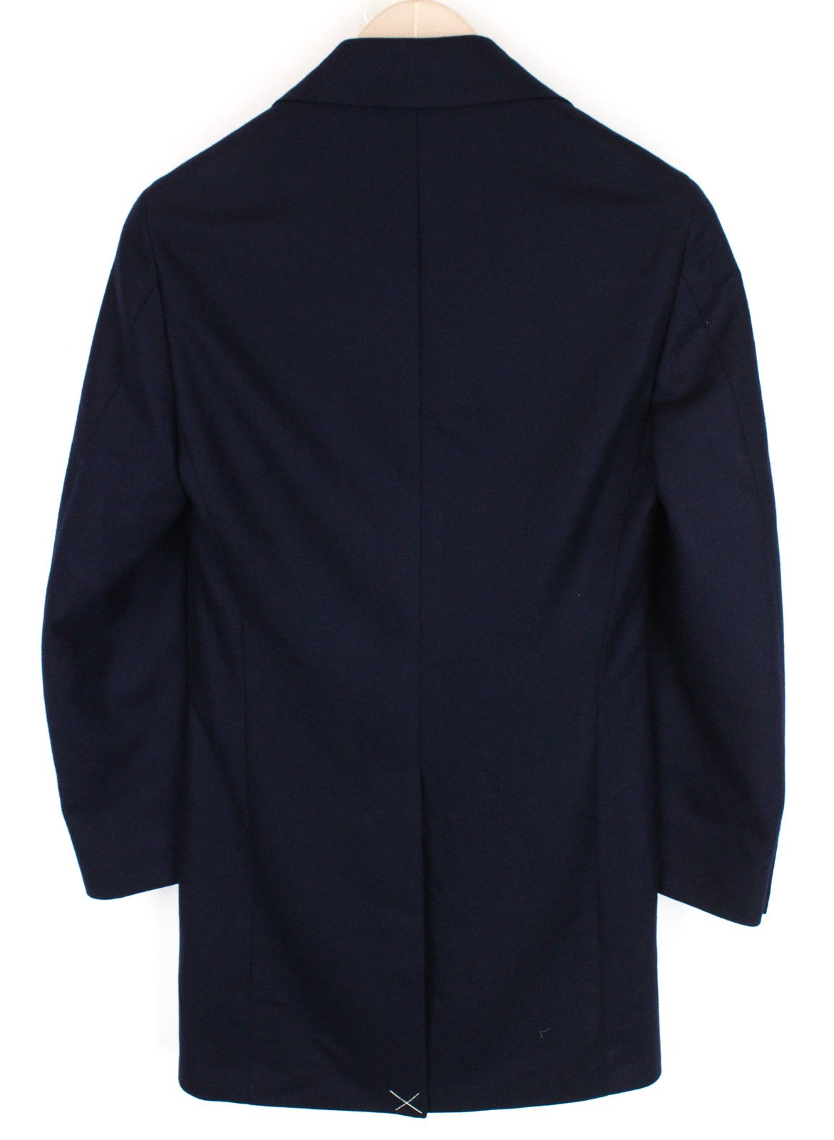 „SUITSUPPLY Vicenza“ vyriškas berniukiškas paltas, UK30R, tamsiai mėlynas, flanelės, vilnonis, vieneilis 