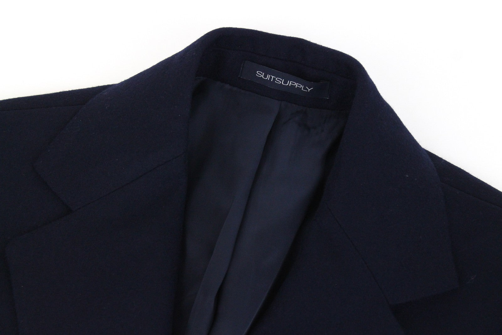 „SUITSUPPLY Vicenza“ vyriškas berniukiškas paltas, UK30R, tamsiai mėlynas, flanelės, vilnonis, vieneilis 