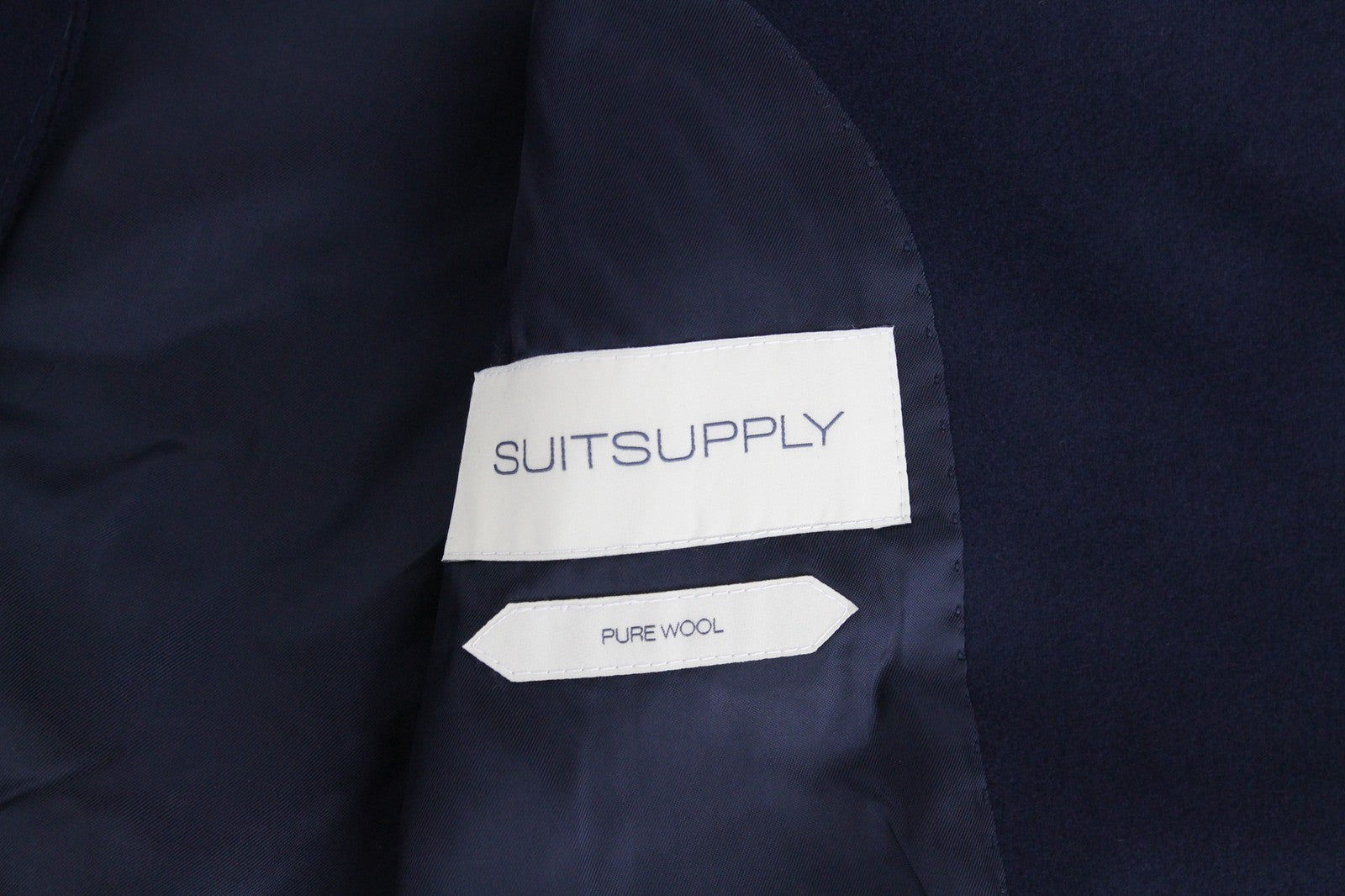 „SUITSUPPLY Vicenza“ vyriškas berniukiškas paltas, UK30R, tamsiai mėlynas, flanelės, vilnonis, vieneilis 