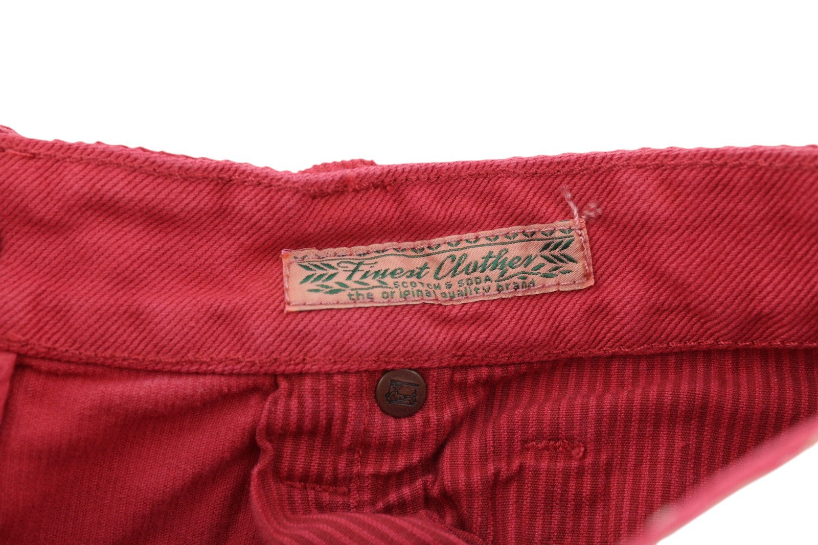 SCOTCH & SODA Men Shorts W29 Chino Corduroy Washed Red Button Fly Logo Casual