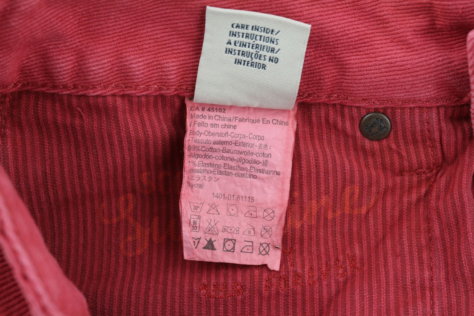 SCOTCH & SODA Men Shorts W29 Chino Corduroy Washed Red Button Fly Logo Casual