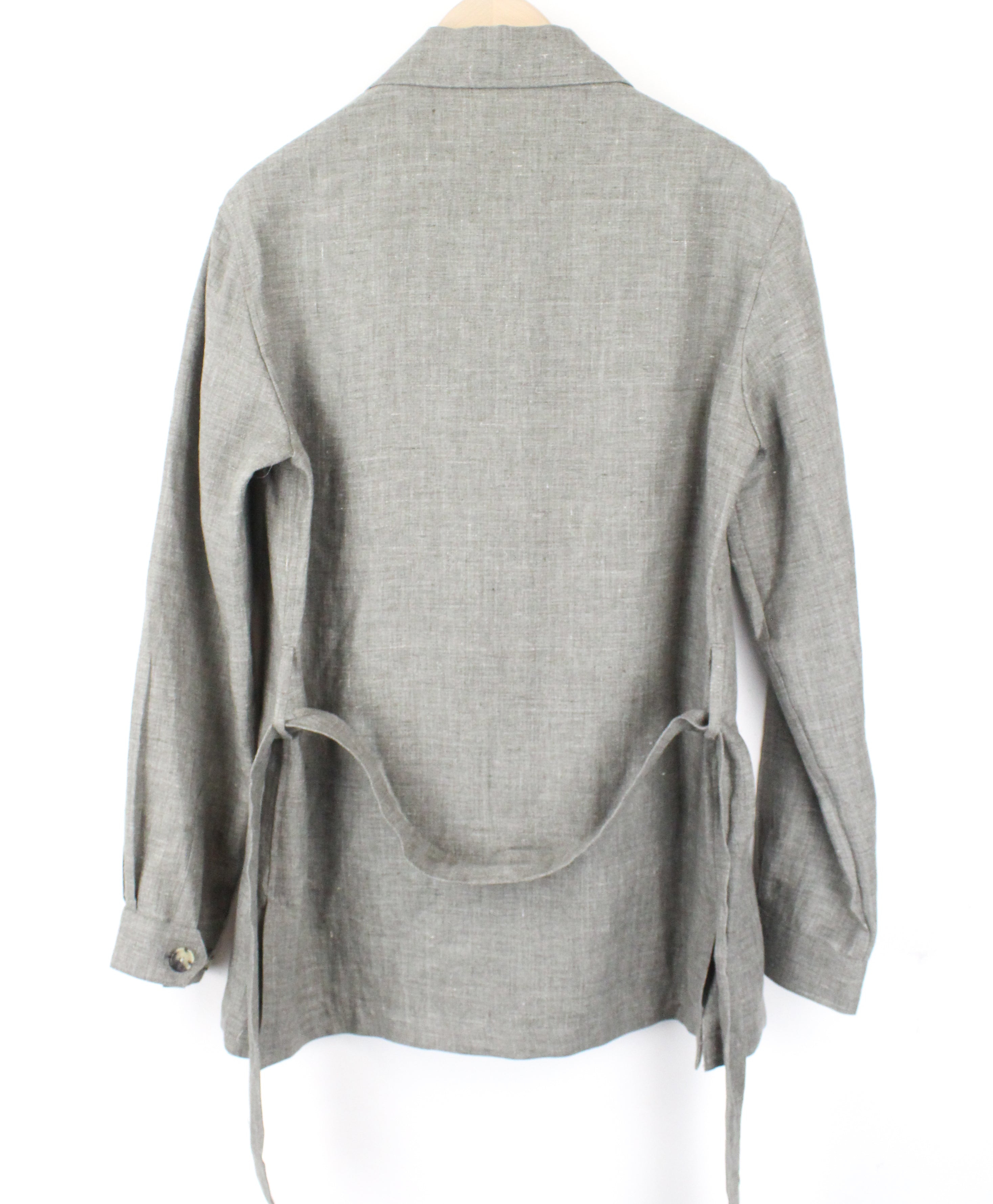 SUITSUPPLY vyriška striukė su „Sahara Pocket“ UK38R pilka gryno lino palaidinė be pamušalo 