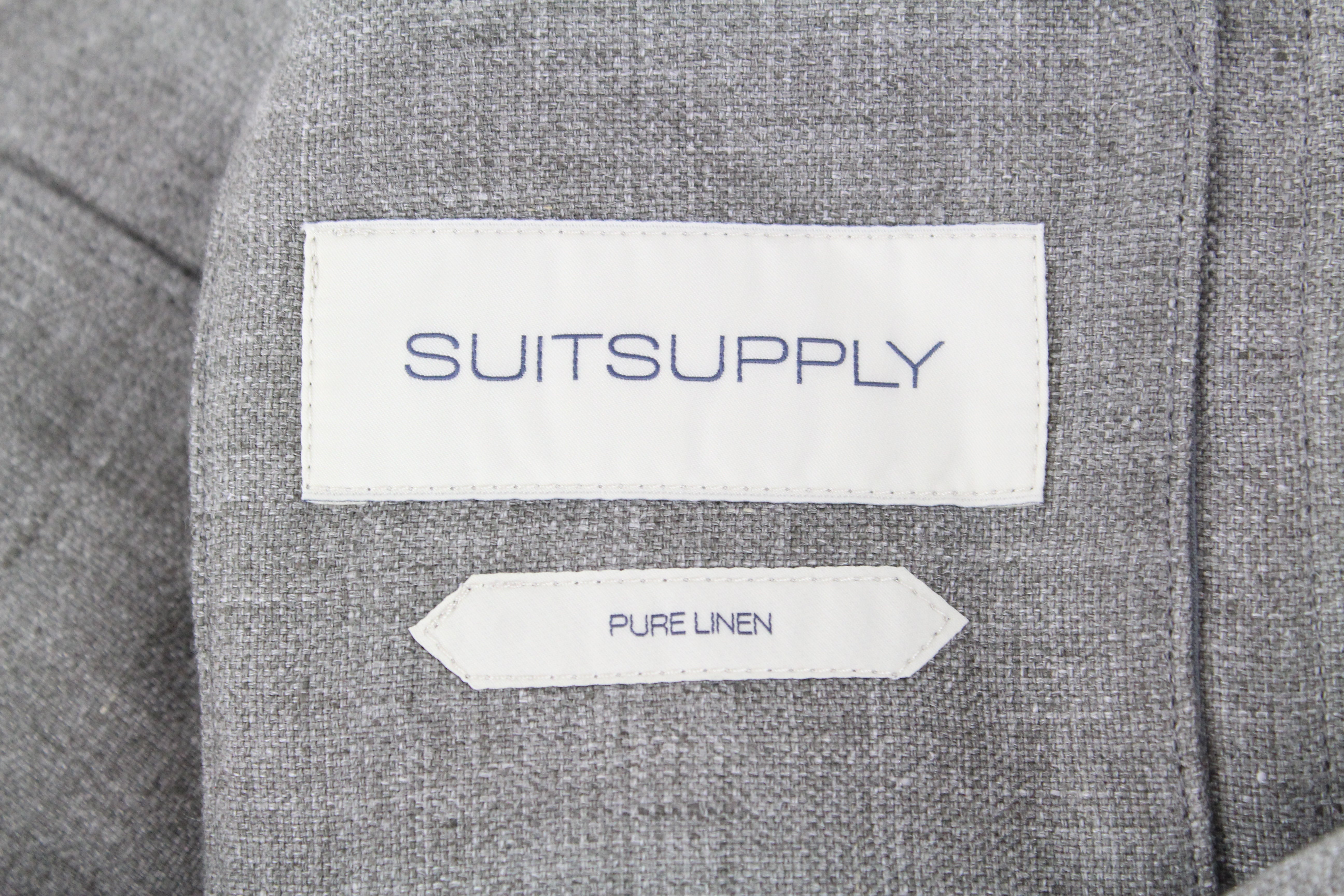 SUITSUPPLY vyriška striukė su „Sahara Pocket“ UK38R pilka gryno lino palaidinė be pamušalo 
