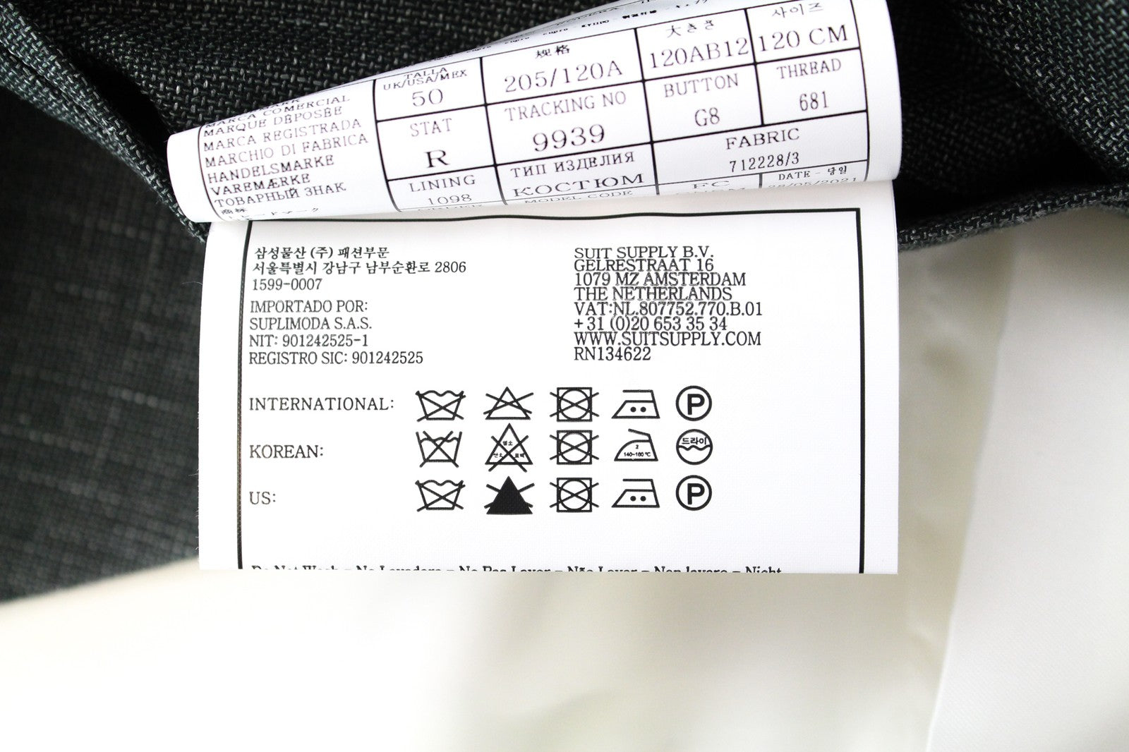 SUITSUPPLY La Spalla vyriškas kostiumas, žalias, 3 dalių, vilnonis, lininis, šilkinis, klostuotas, UK50R 