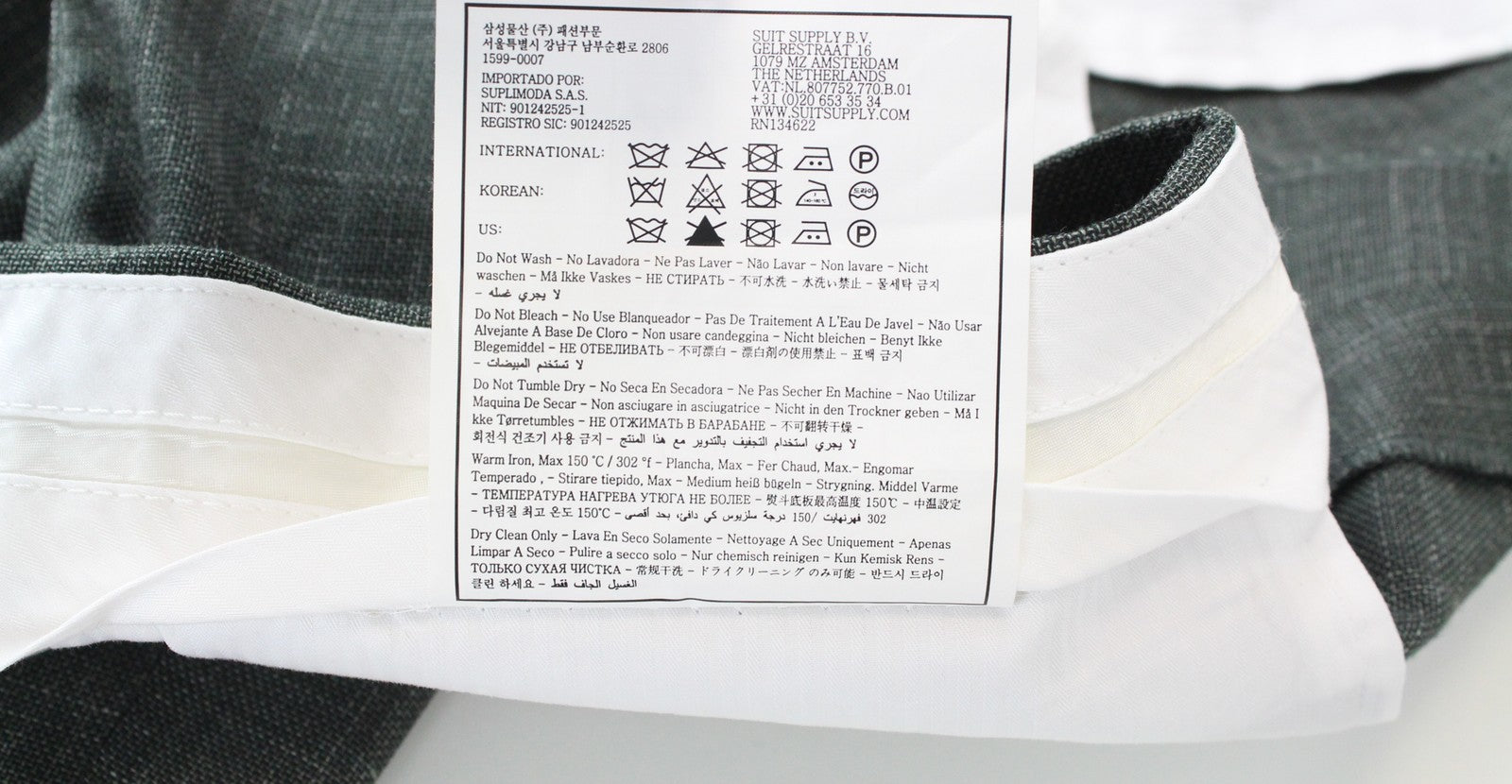 SUITSUPPLY La Spalla vyriškas kostiumas, žalias, 3 dalių, vilnonis, lininis, šilkinis, klostuotas, UK50R 