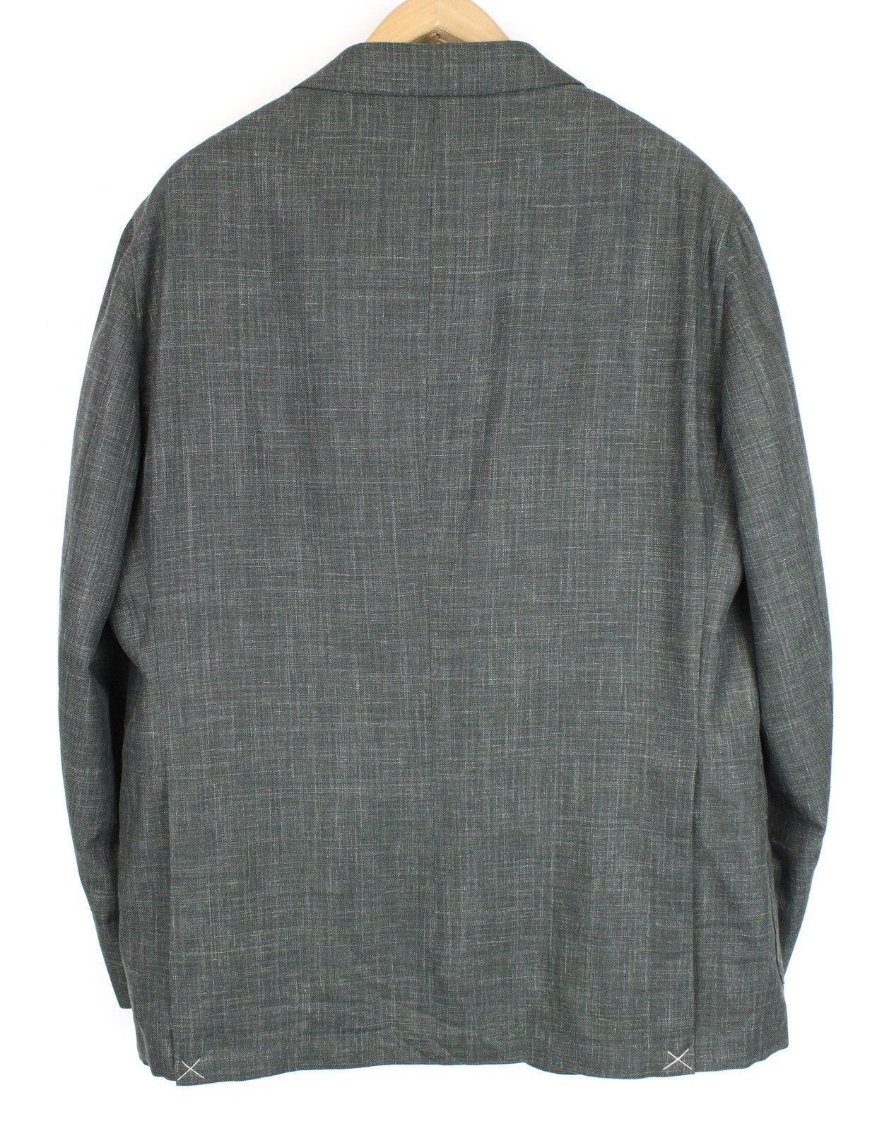 SUITSUPPLY La Spalla vyriškas kostiumas, žalias, 3 dalių, vilnonis, lininis, šilkinis, klostuotas, UK50R 