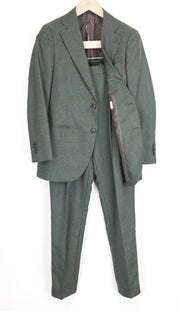 SUITSUPPLY La Spalla Men's Suit UK34R Green Half-Lined Wool Slim 2 Piece Set