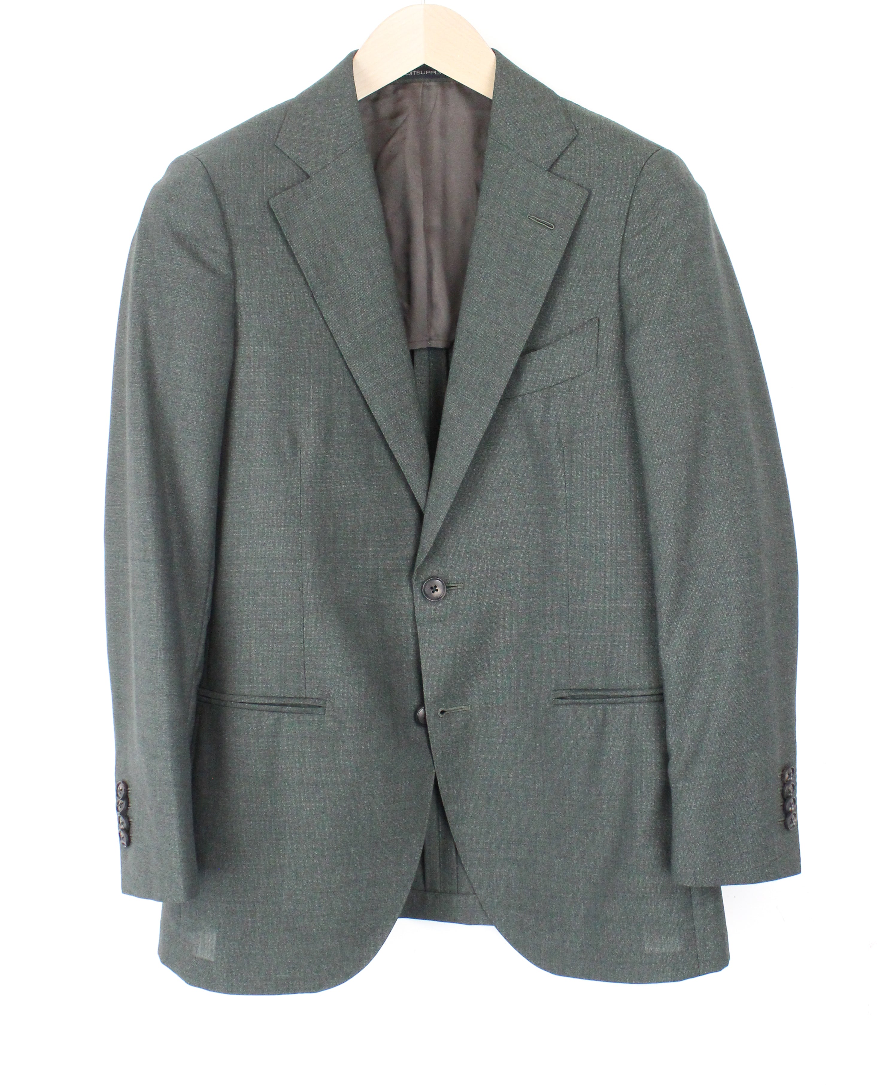 SUITSUPPLY La Spalla Men's Suit UK34R Green Half-Lined Wool Slim 2 Piece Set