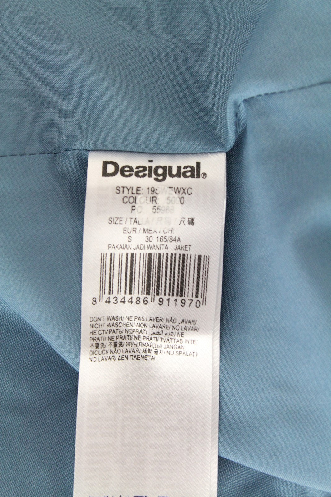 DESIGUAL Chaq Letters moteriška liemenė S dydžio abstraktaus logotipo megztinis su kišenėmis 