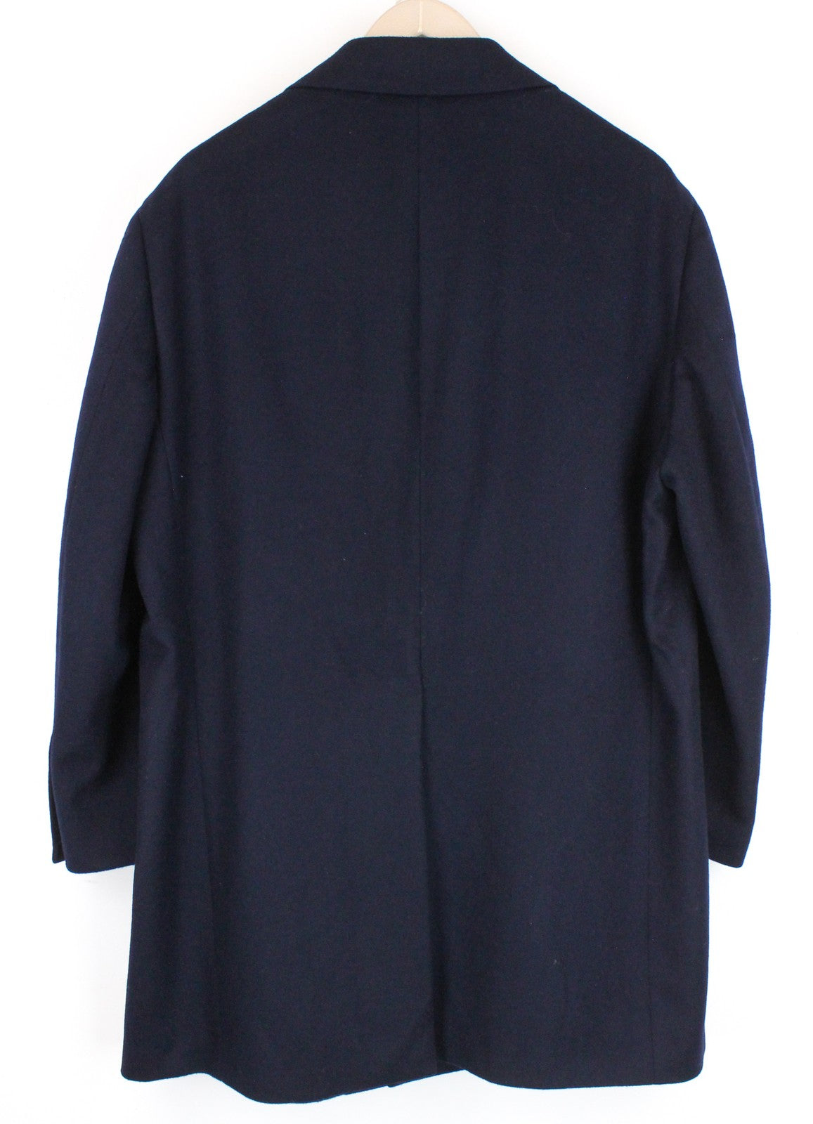 „SUITSUPPLY Vicenza“ vyriškas paltas, UK48R, mėlynas, vilnonis, su pamušalu, vidutinio ilgio, vienaeilis. 