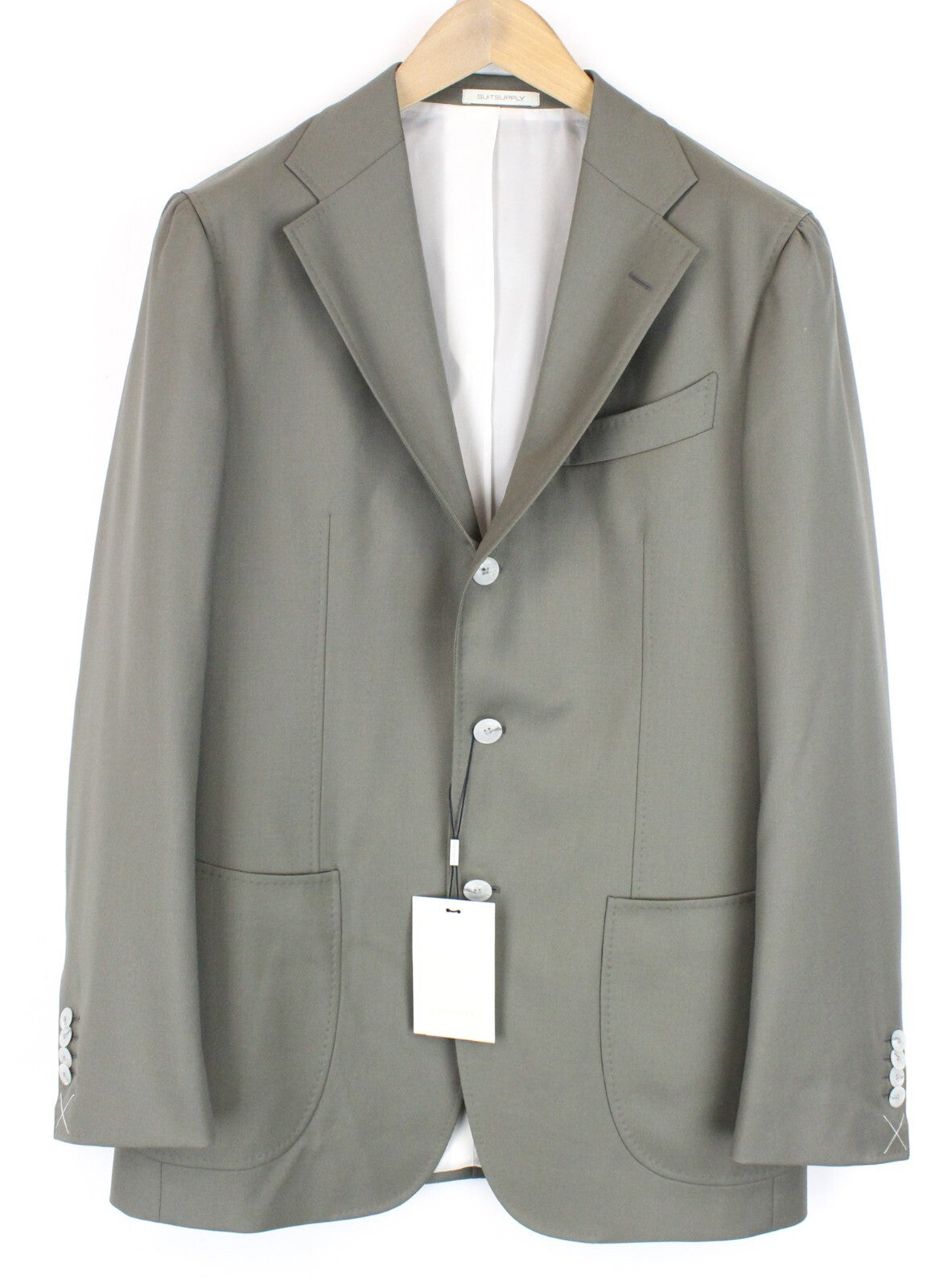 „SUITSUPPLY Havana Tulip“ vyriškas kostiumas, žalias, su grynos vilnos pamušalu, dviejų dalių. 