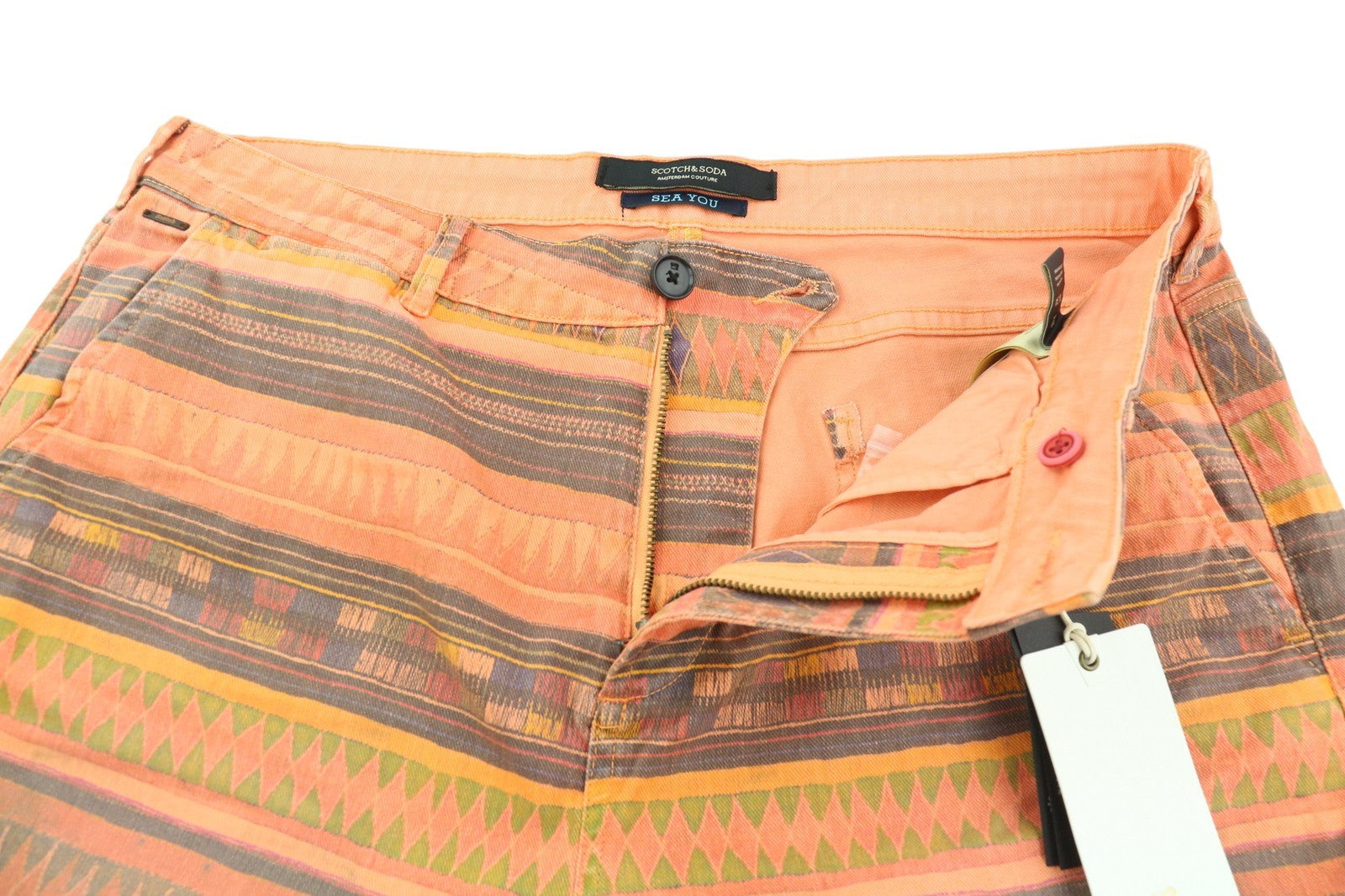 SCOTCH & SODA Men Shorts W34 Chino Colourful Pattern 5-Design Pockets Casual