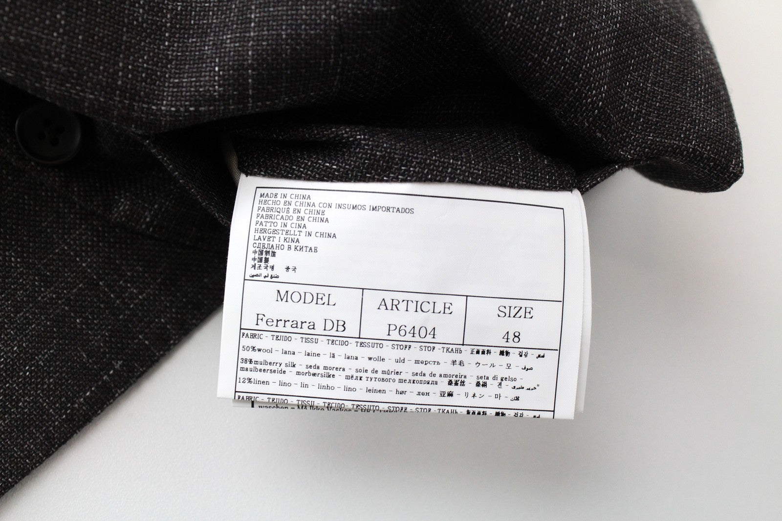 SUITSUPPLY vyriškas kostiumas „Havana“, UK38R, plonas vilnos ir šilko melanžo spalvos, 3 dalių, rudos spalvos mišinio audinys 