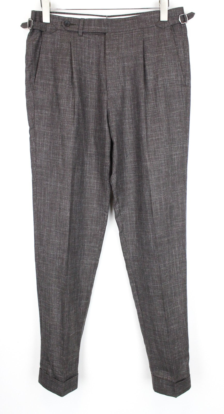 SUITSUPPLY vyriškas kostiumas „Havana“, UK38R, plonas vilnos ir šilko melanžo spalvos, 3 dalių, rudos spalvos mišinio audinys 